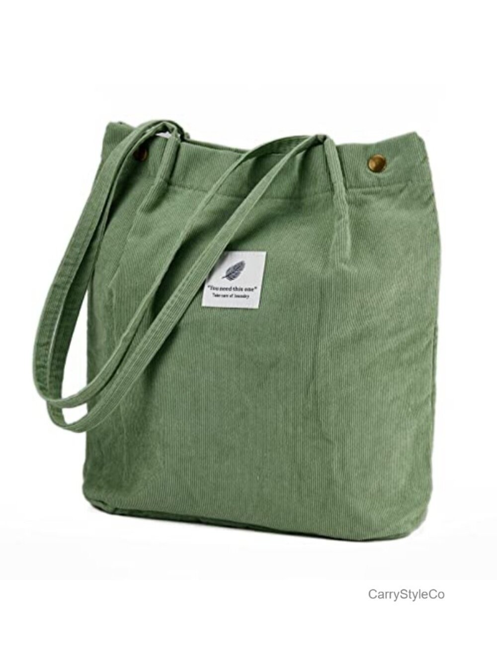 Corduroy Tote Bag Cute Shoulder Bag with Inner Pocket for Work Travel Shopping